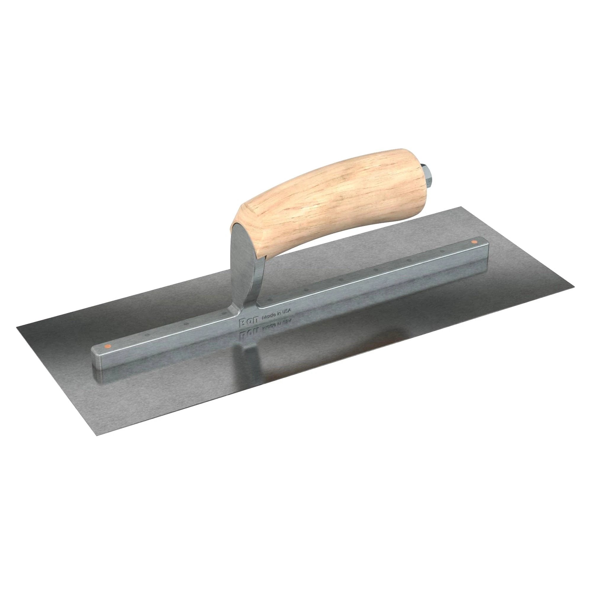 Bon Tool Carbon Steel Square End Finish Trowel - Camel Back Wood Handle