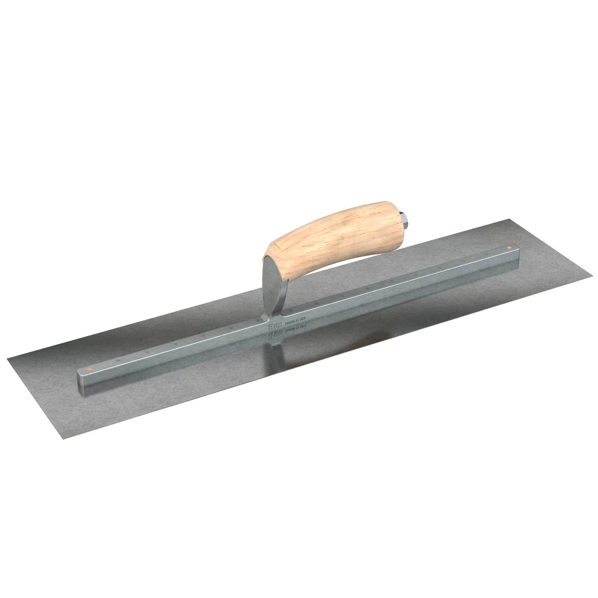Bon Tool Carbon Steel Square End Finish Trowel - Camel Back Wood Handle