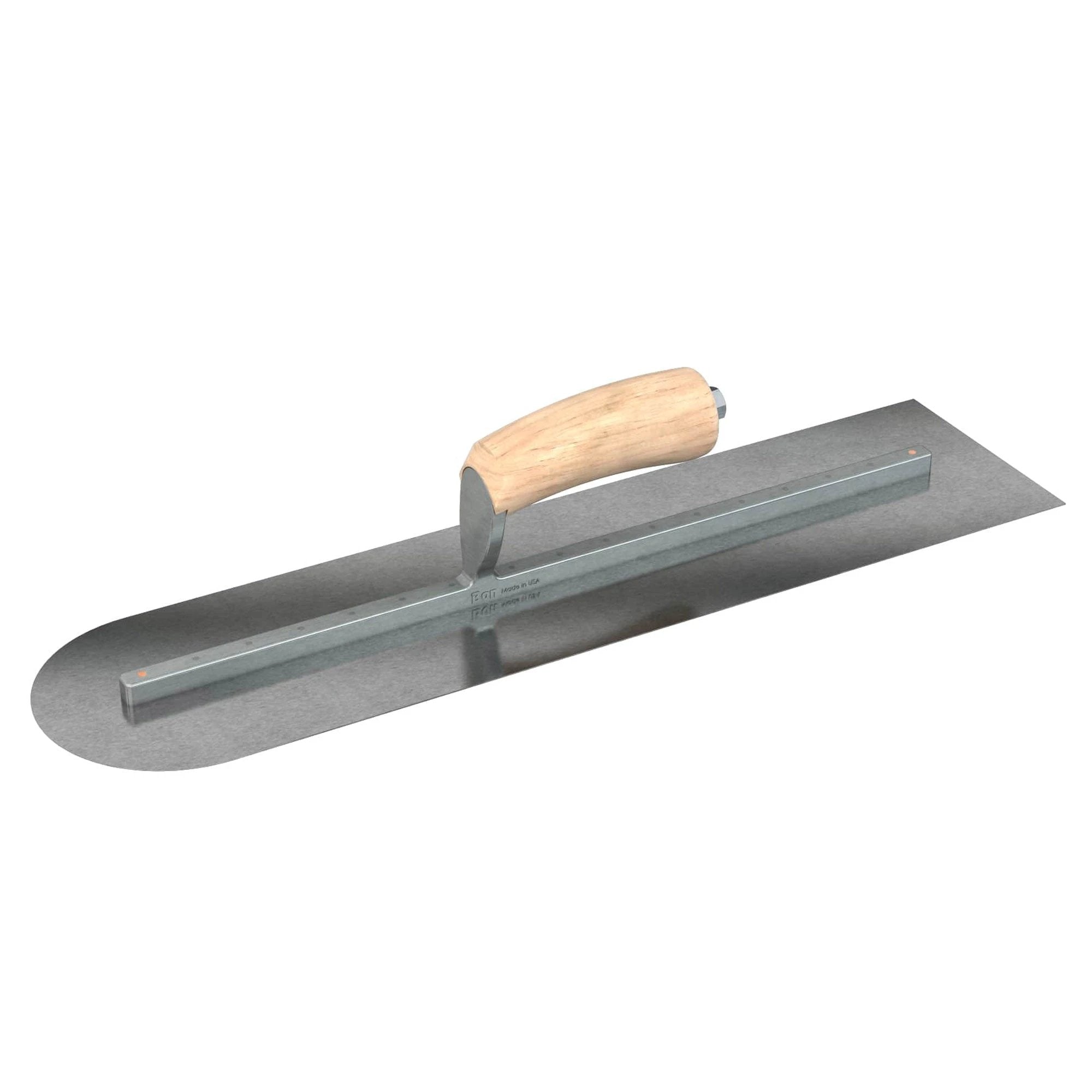 Bon Tool Carbon Steel Square/Round Trowel - Camel Back Wood Handle