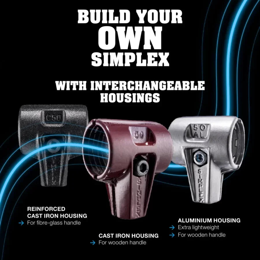 Halder Simplex soft-face mallet, cast iron housing - "Stand-Up" / Superplastic - Short Handle
